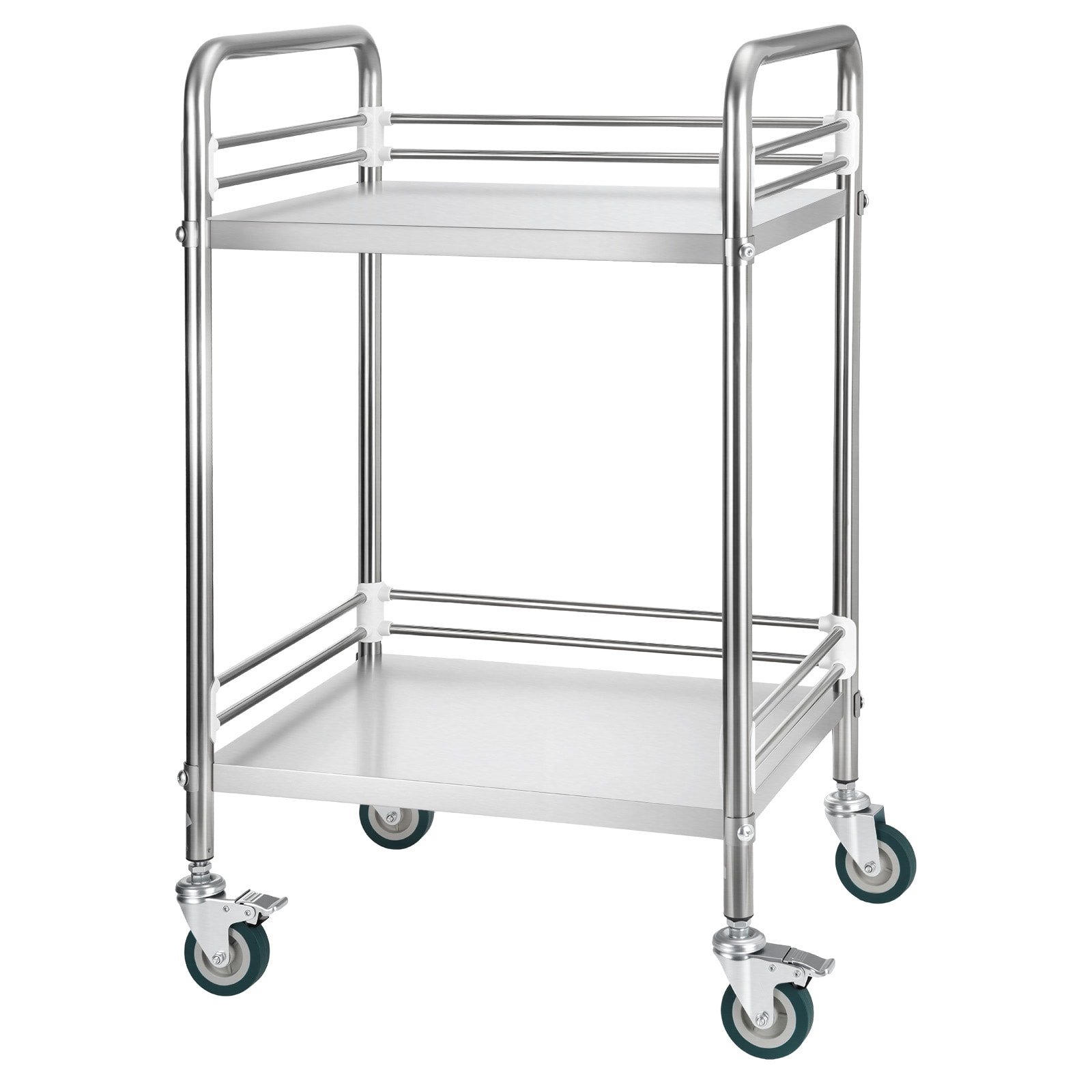 Stainless Steel Rolling Utility Cart With Lockable Wheels_voghion.com